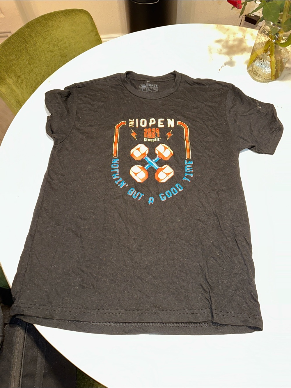 The open CrossFit 2024 LG Black Short-Sleeve Tee nothing but a good time